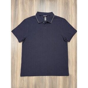 H&M Slim Fit Polo Shirt Mens XXL Black Short Sleeve Cotton Casual Golf Preppy